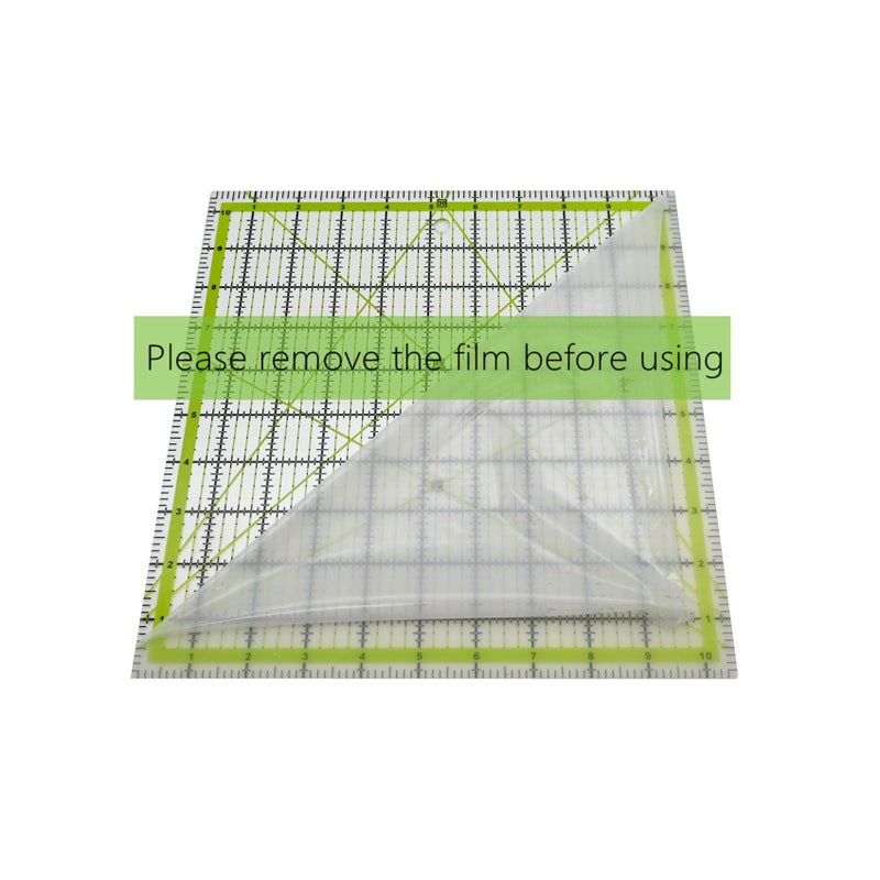 LINXIAO Quilting Rulers,Sewing Ruler,4 Piece Quilting Square Templates Green(3.5""x3.5"",5""x5"",6.5""x6.5"",10.5""x10.5"") - Image 3